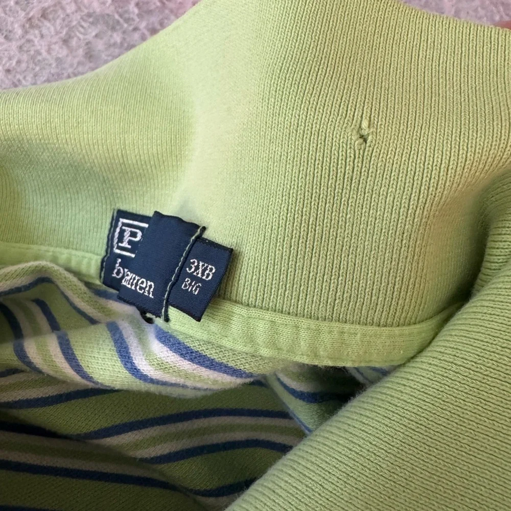 Ralph Lauren Green Striped Men's Polo Shirt 3XB